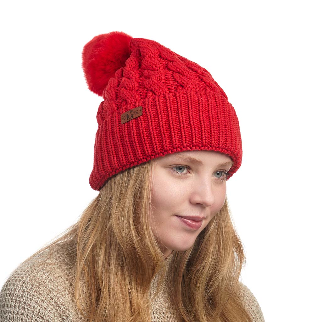 Cable Knit Pompom Toque