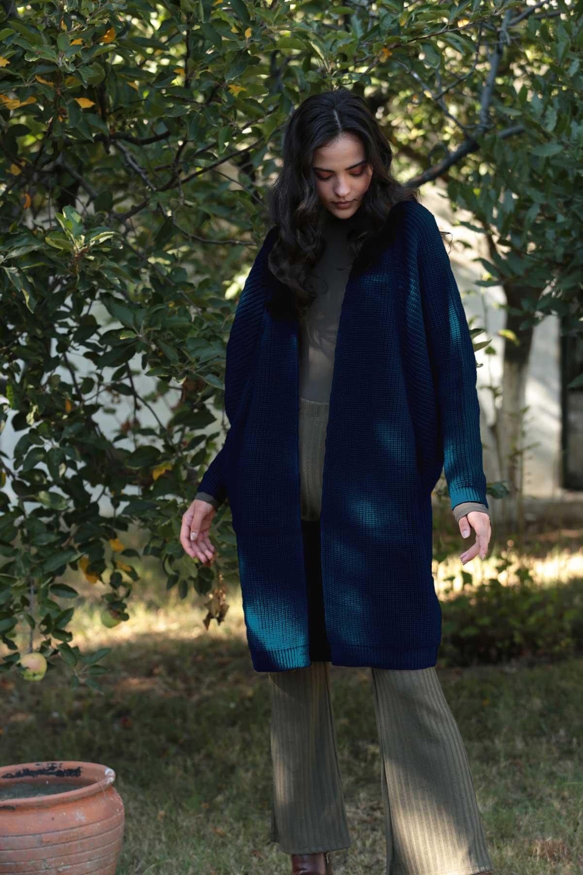 Navy blue shop open front cardigan